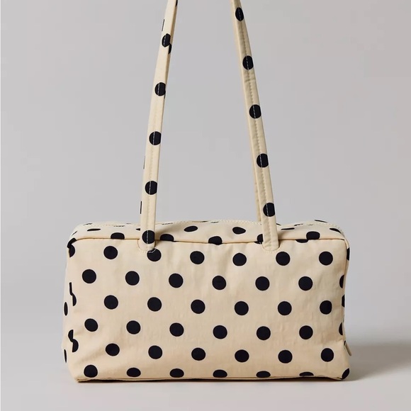 BAGGU Cream and Black Polka Dot - Nylon Bowler Bag - Picture 4 of 5